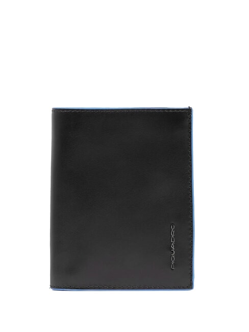 PIQUADRO BLUE SQUARE Vertical leather wallet Black - Men’s Wallets