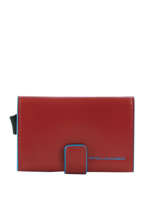 PIQUADRO BLUE SQUARE Leather and metal credit card holder leather4 - Men’s Wallets