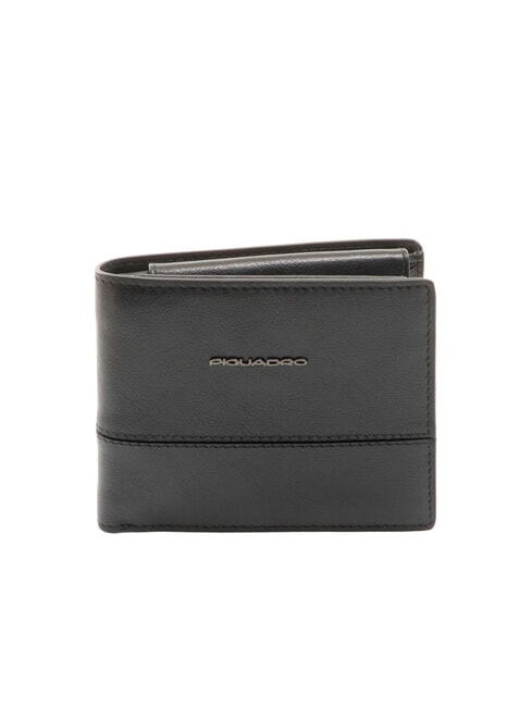 PIQUADRO W136 Leather Coin Purse Wallet Black - Men’s Wallets