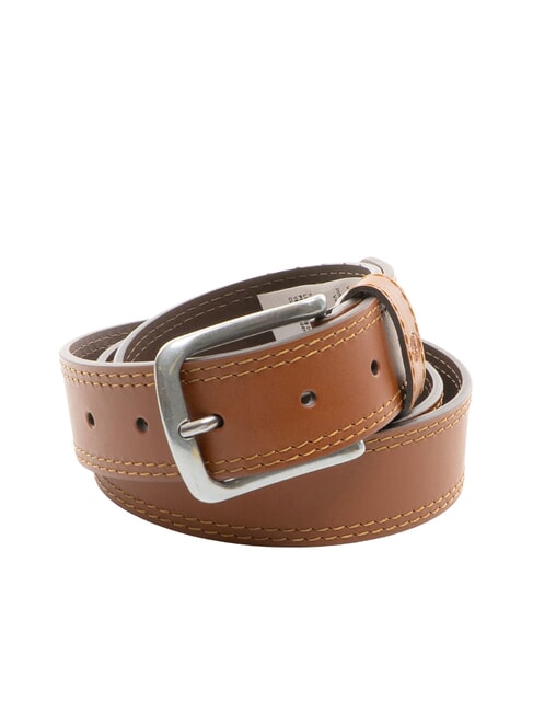 TIMBERLAND CASUAL Double stitched leather belt cognac - Belts