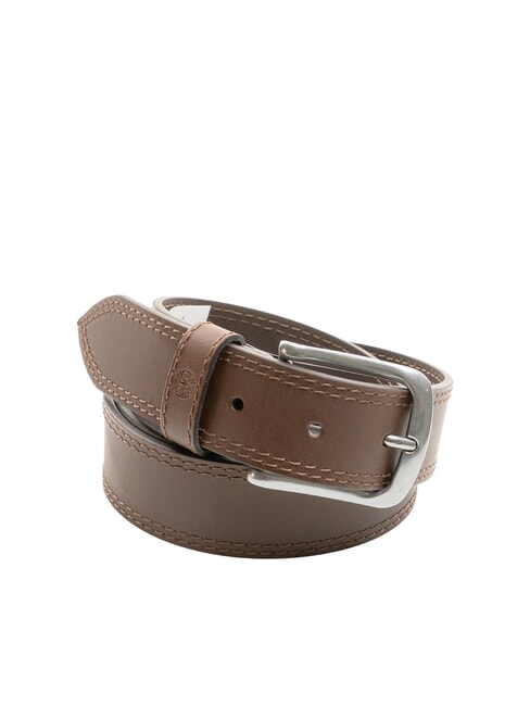 TIMBERLAND CASUAL Double stitched leather belt cocoa - Belts