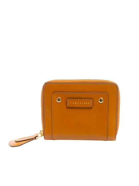 THE BRIDGE CECILIA Medium zip around leather wallet Cognac / Gold - Women’s Wallets