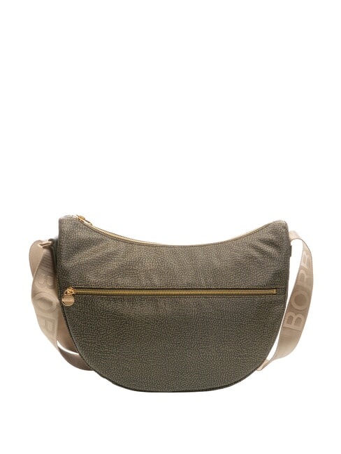 BORBONESE LUNA BAG MIDDLE ECO LINE LUNA Shoulder bag in jet fabric op laurel - Women’s Bags