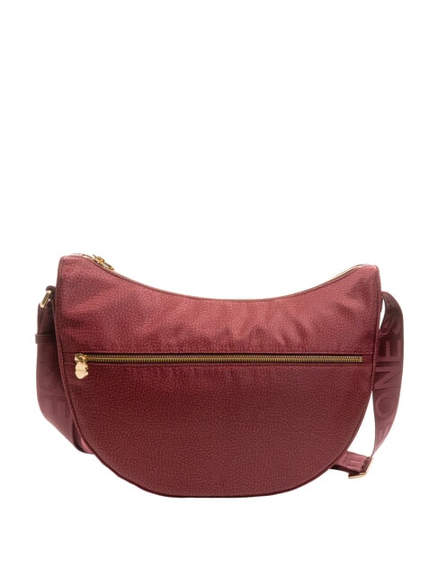 BORBONESE LUNA BAG MIDDLE ECO LINE LUNA Shoulder bag in jet fabric op merlot - Women’s Bags
