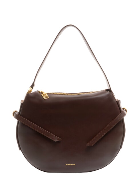 BORBONESE BRIDLE MEDIUM HOBO Medium Hobo Bag in Nappa Leather chestnut/mushroom - Women’s Bags