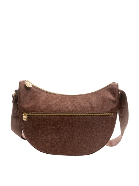 BORBONESE LUNA BAG MIDDLE ECO LINE LUNA Shoulder bag in jet fabric op hazelnut - Women’s Bags