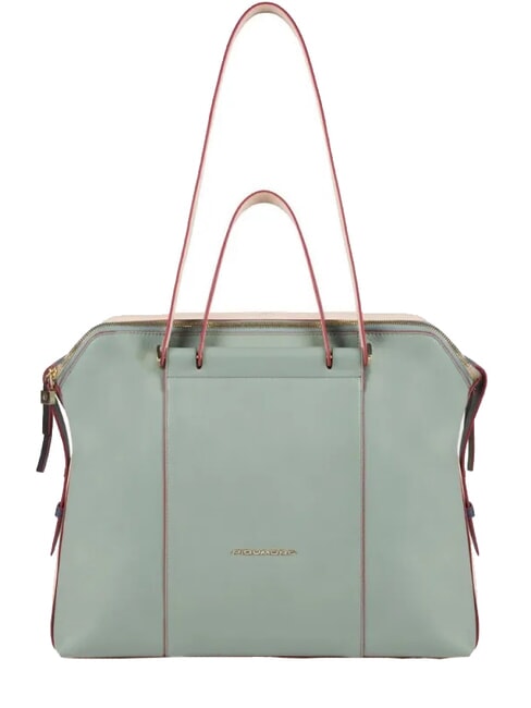PIQUADRO CIRCLE  CIRCLE Multifunctional leather bag green/blue - Work Briefcases