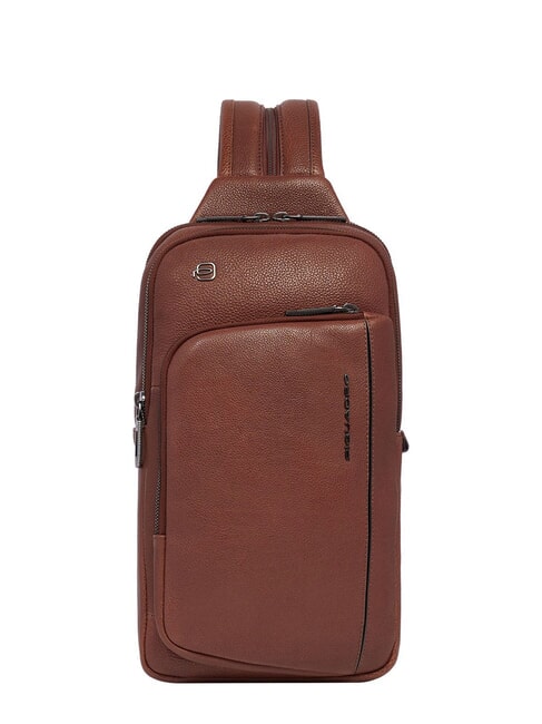 PIQUADRO CRONUS Leather One-Shoulder Backpack BROWN - Laptop backpacks