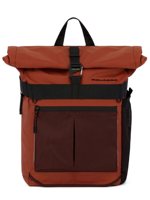 PIQUADRO ARNE Roll-top backpack for 15.6" laptop ORANGE - Laptop backpacks