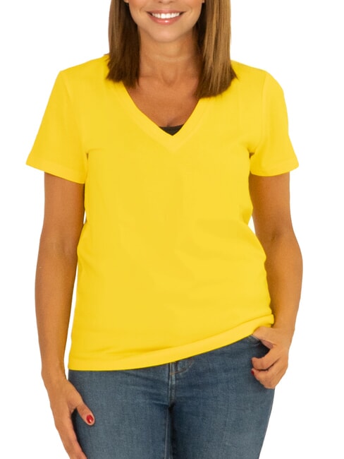 SUN68 BOXY V-neck T-shirt yellow - T-shirt