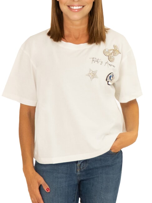 SUN68 BOXY Cotton T-Shirt porcelain - T-shirt