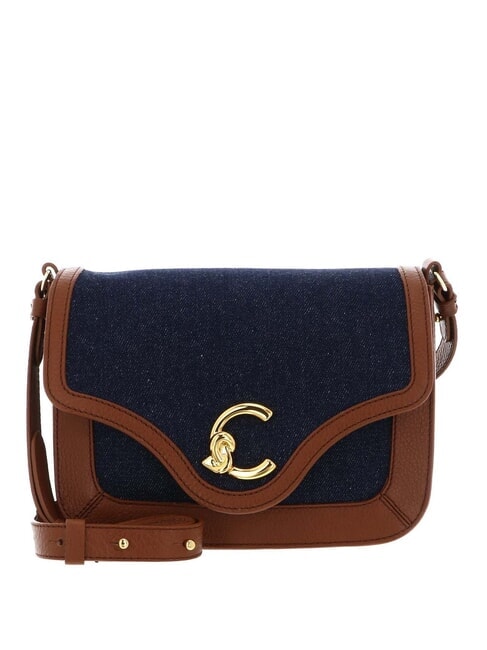 COCCINELLE C-ME DENIM Mini shoulder bag blue den/cognac - Women’s Bags