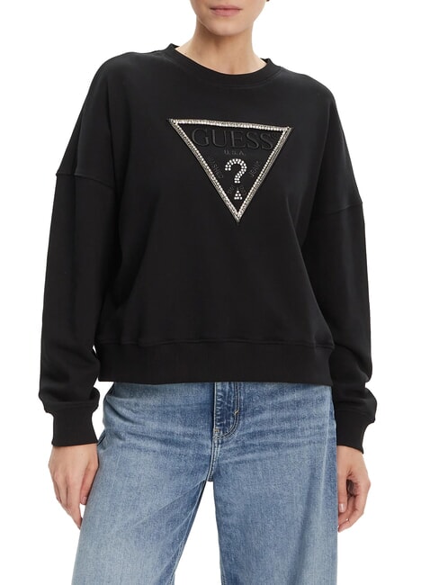 GUESS RACHELE TRIANGLE Cotton sweatshirt jetbla - Women's Sweatshirts