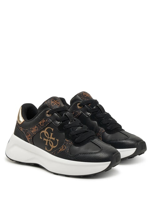 GUESS LUCKEI Sneakers BLACK BROWN - Women’s shoes