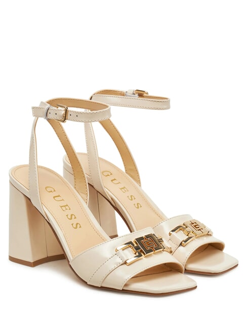 GUESS GRATO High leather sandals CREAM - Women’s shoes
