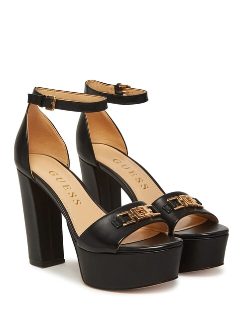 GUESS SETTLE High leather sandals BLACK - Women’s shoes