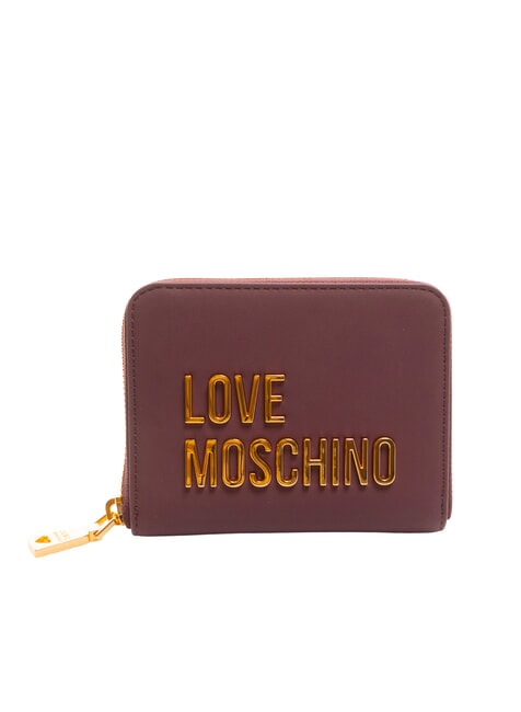 LOVE MOSCHINO BOLD LOVE Aorund medium zip wallet wine - Women’s Wallets