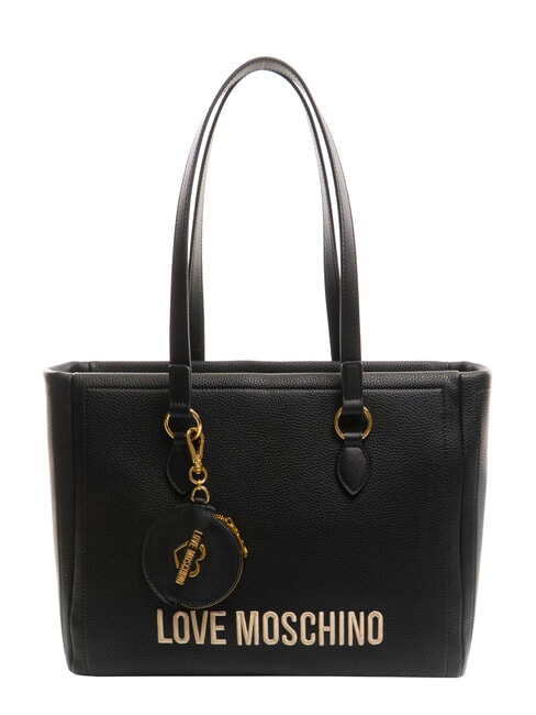 LOVE MOSCHINO CAMO CORE Shopping bag with pouch Black - Women’s Bags