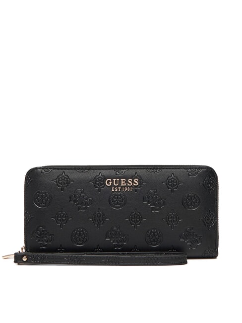 GUESS PHOEBE Large zip-around wallet black logo - Women’s Wallets
