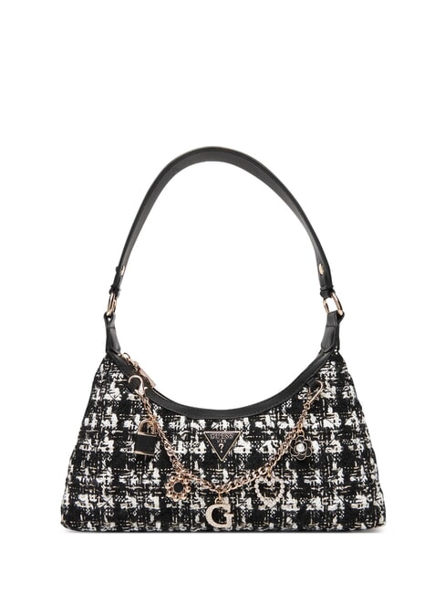 GUESS EVERLEE Jacquard fabric bag with charm multicolor - Women’s Bags
