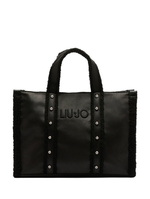 LIUJO ANIMALIER Large shopping bag BLACK - Women’s Bags