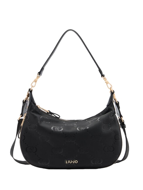 LIUJO KALISKA Medium nylon hobo bag BLACK - Women’s Bags