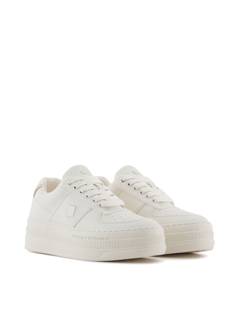 ARMANI EXCHANGE JANE Platform sneakers off white + pale gold - Women’s shoes