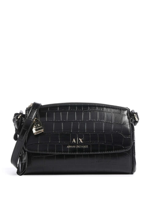 ARMANI EXCHANGE JANE CROCO Crocodile print shoulder bag black - Women’s Bags