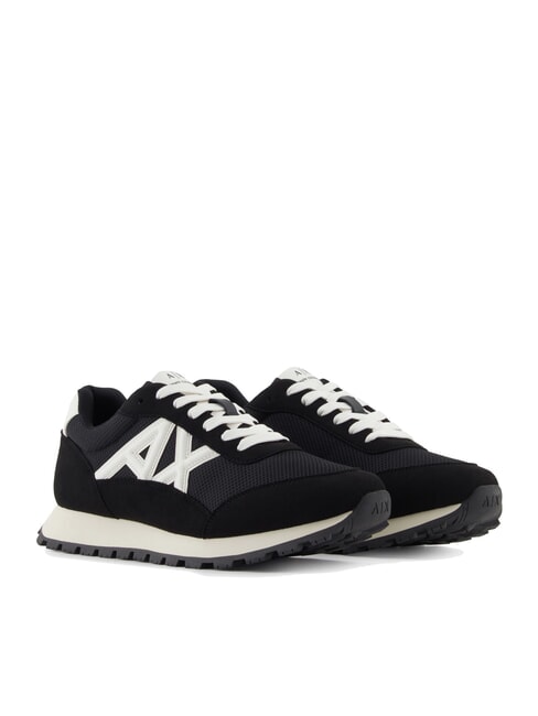 ARMANI EXCHANGE DROP MICROSUEDE Sneakers with contrasting logo black + off-white - Men’s shoes