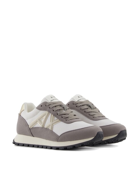 ARMANI EXCHANGE DROP MICROSUEDE Sneakers with side logo brown bass + off-white - Women’s shoes