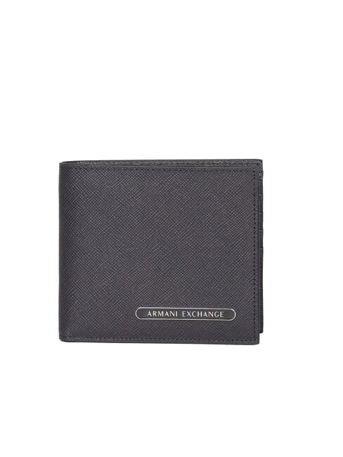 ARMANI EXCHANGE BARCELONA Saffiano leather bifold wallet deep navy - Men’s Wallets