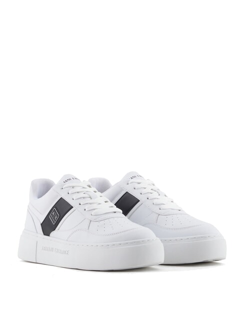ARMANI EXCHANGE A|X Sneakers with side band MULTICOLOR / OP.WHITE + BLACK - Women’s shoes