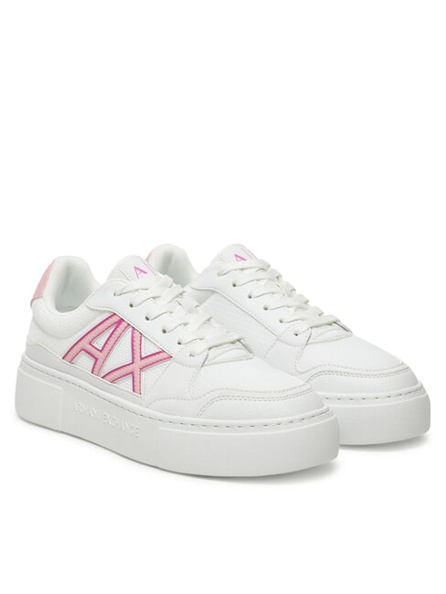 ARMANI EXCHANGE A|X Sneakers with contrasting logo op.white+pink - Women’s shoes
