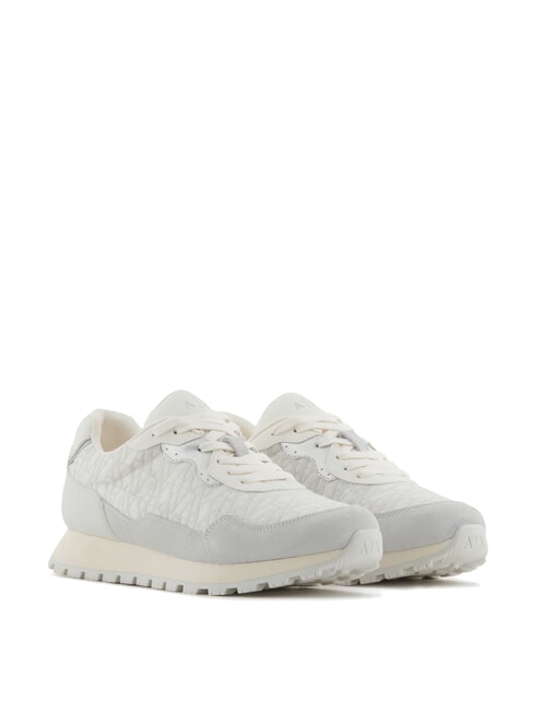 ARMANI EXCHANGE A|X Sneakers with all-over logo light gray + off-white - Women’s shoes