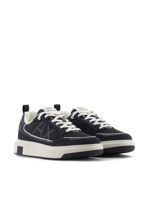 ARMANI EXCHANGE A|X Sneakers with mesh inserts and logo deep navy + off-white - Men’s shoes