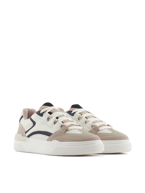 ARMANI EXCHANGE A|X Sneakers with suede leather details plaza taupe+deep nav - Men’s shoes