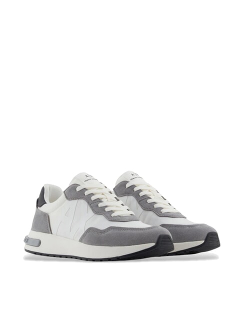 ARMANI EXCHANGE A|X Sneakers with maxi side logo neutral grey+off white - Men’s shoes