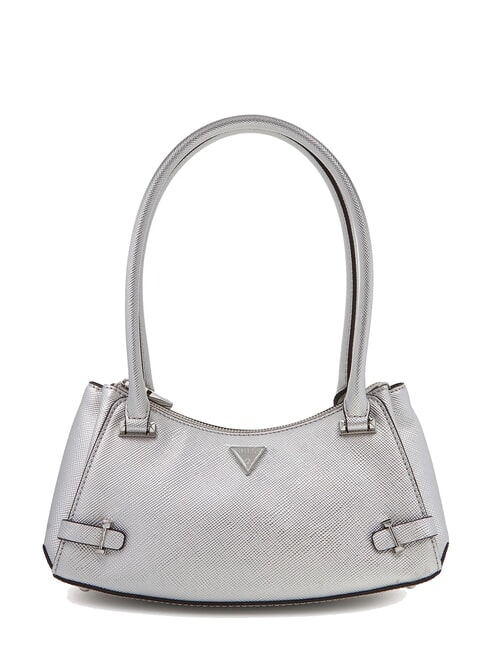 GUESS ROSALBA Saffiano print shoulder bag SILVER - Women’s Bags