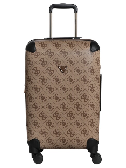 GUESS BERTA 22 Medium trolley latte logo / brown - Rigid Trolley Cases