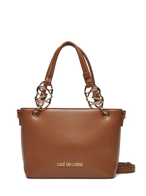 LOVE MOSCHINO LOVE CHAIN STRAP Shopping bag with shoulder strap camel - Women’s Bags