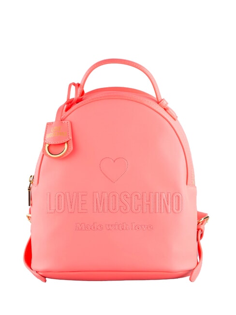LOVE MOSCHINO LOVE EMBOSSED Backpack with stitched logo coral - Women’s Bags
