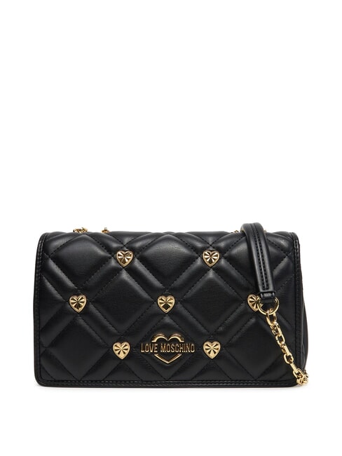 LOVE MOSCHINO SWEET STUDS Shoulder bag with chain Black - Women’s Bags