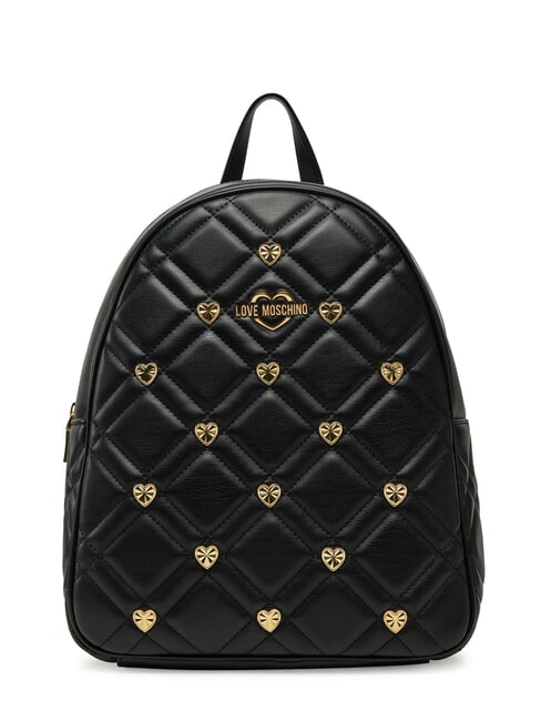 LOVE MOSCHINO SWEET STUDS Backpack with heart studs Black - Women’s Bags