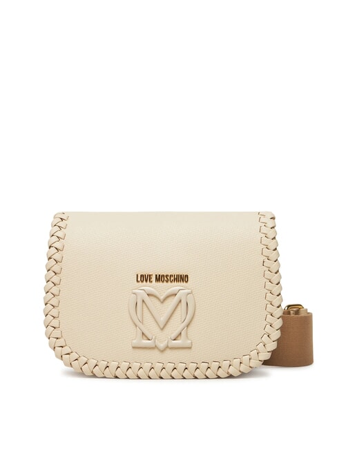 LOVE MOSCHINO BRAIDED Shoulder bag with flap ivory - Women’s Bags