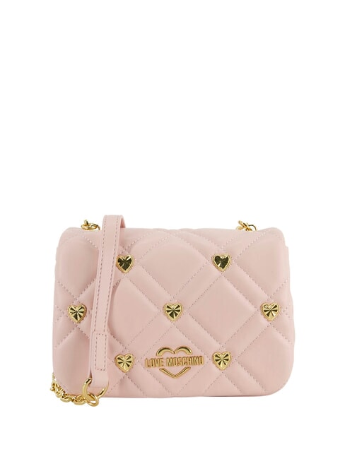 LOVE MOSCHINO SWEET STUDS Mini shoulder bag with studs face powder - Women’s Bags
