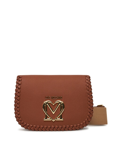 LOVE MOSCHINO BRAIDED Shoulder bag with flap camel - Women’s Bags