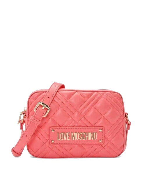 LOVE MOSCHINO QUILTED Camera case bag with shoulder strap coral - Women’s Bags
