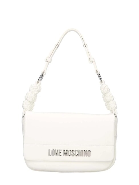 LOVE MOSCHINO SMART DAILY Shoulder bag with woven pattern White - Women’s Bags