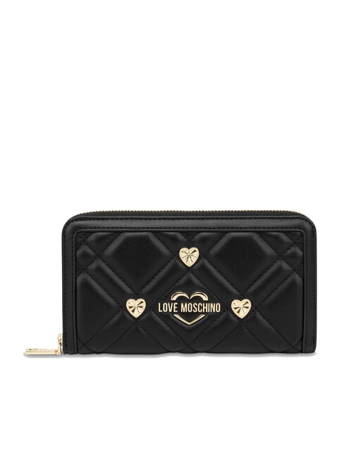 LOVE MOSCHINO SWEET STUDS Large zip-around wallet Black - Women’s Wallets