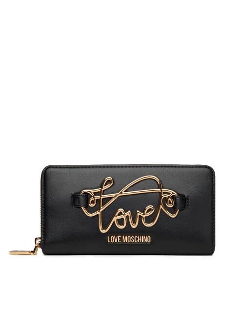 LOVE MOSCHINO SCRIPT Large zip-around wallet Black - Women’s Wallets